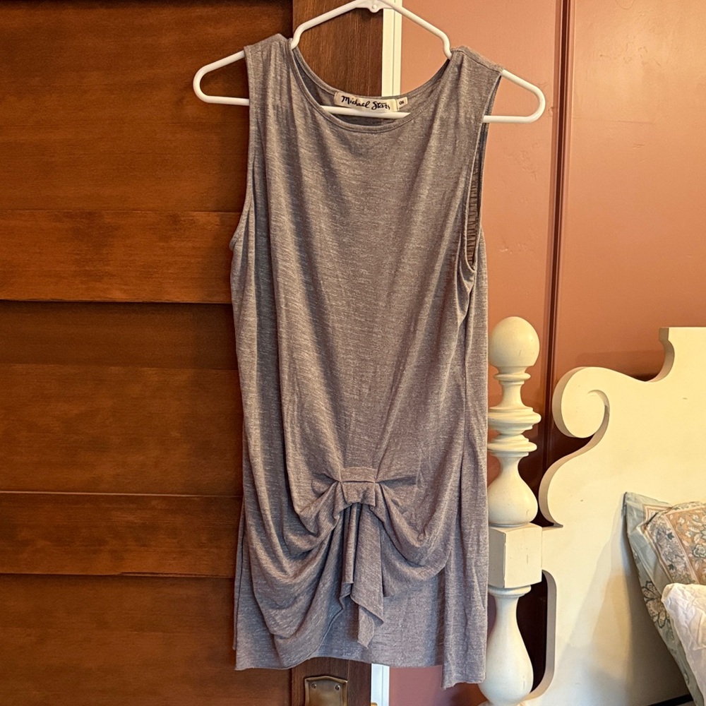 Michael Stars Heather Gray Tie-Front Tank